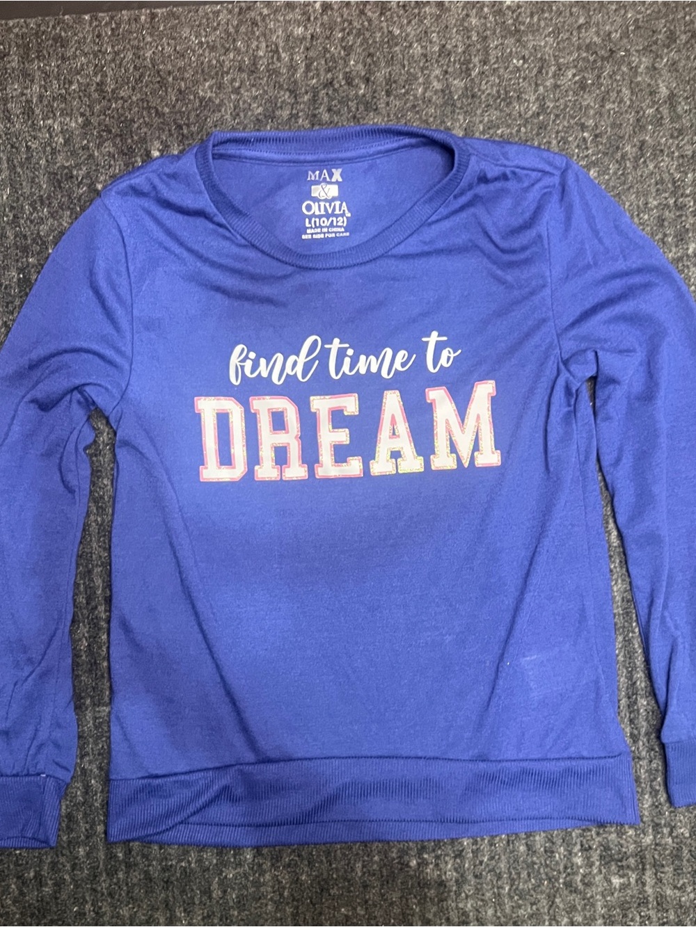 Max & Olivia Girls Pajama Set Blue Plaid Dream Sleepwear Size L 10/12 - Picture 4 of 9
